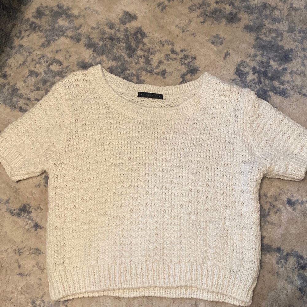 Cream Sanctuary wool short sleeve sweater. Not sure on size, but fits like small